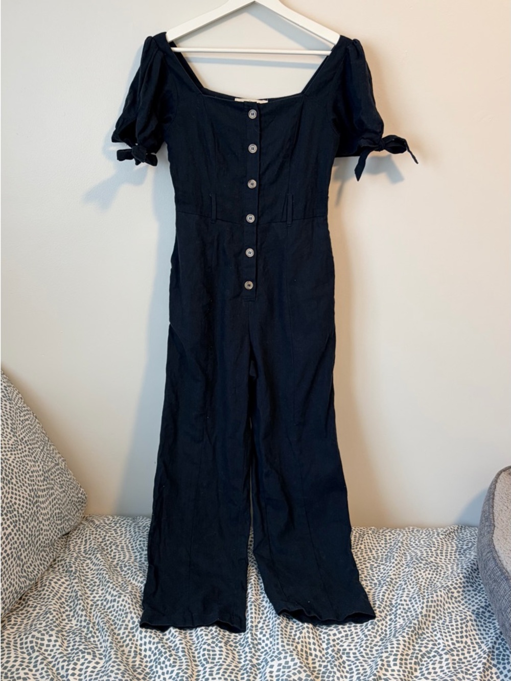 Calla Black Button Up Jumpsuit - Size Small